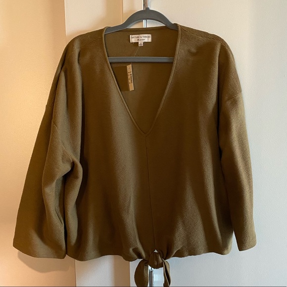 NWT Madewell Texture & Thread Tie-Front Top | 3XL - Picture 3 of 4